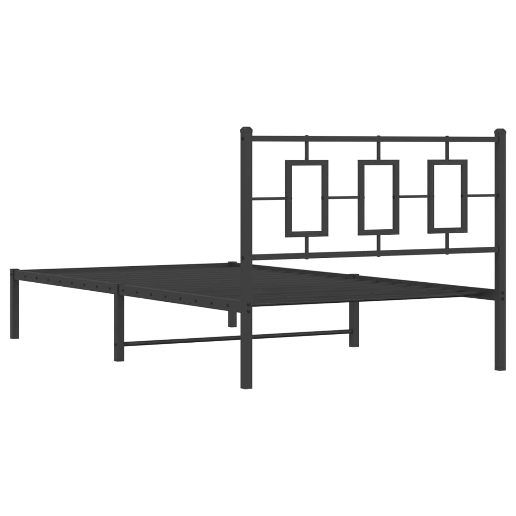 Estrutura de cama com cabeceira 107x203 cm metal preto