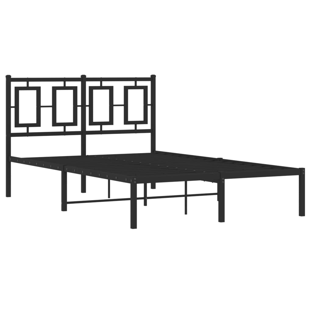 Estrutura de cama com cabeceira 120x190 cm metal preto