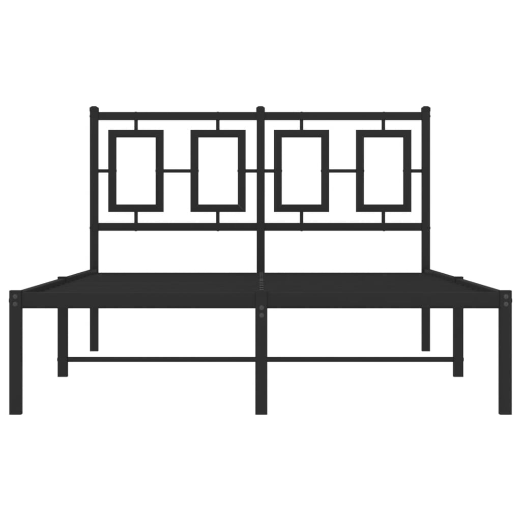 Estrutura de cama com cabeceira 120x190 cm metal preto