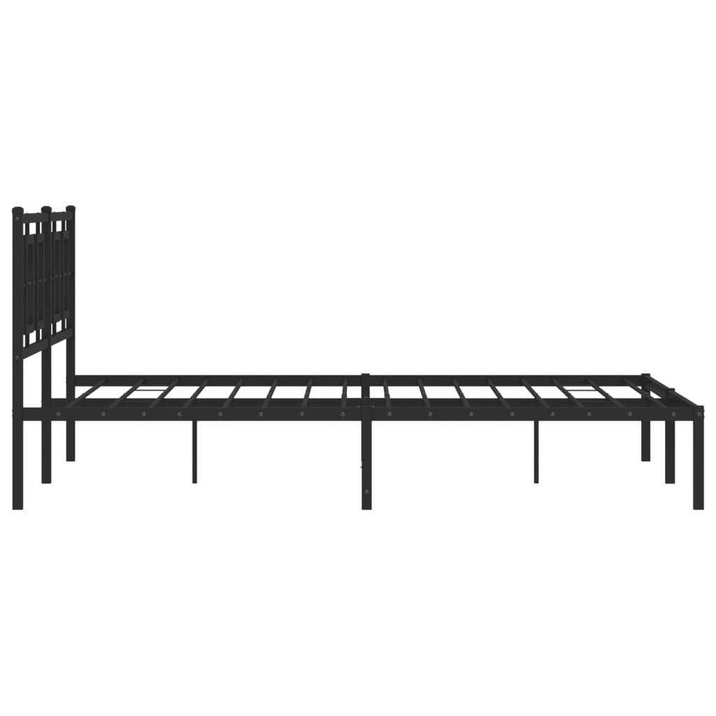 Estrutura de cama em metal com cabeceira 150x200 cm preto