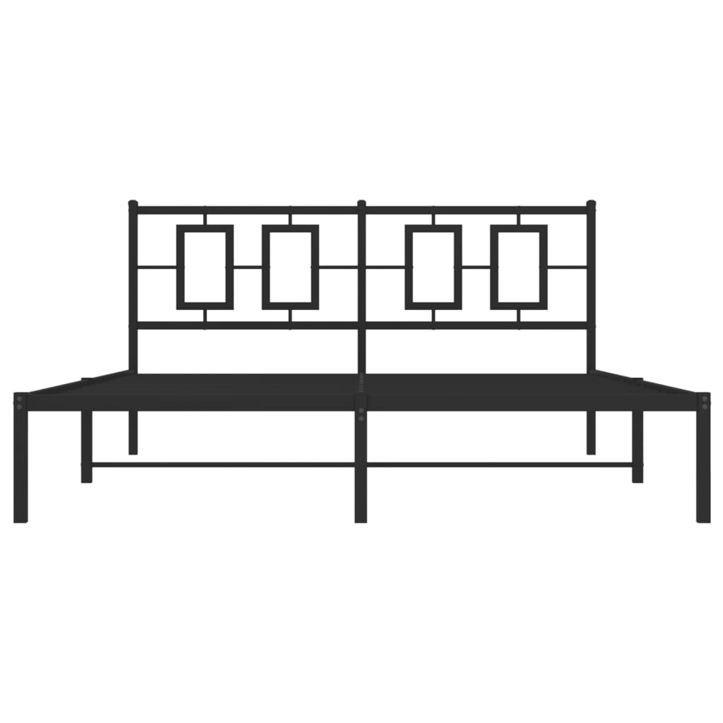 Estrutura de cama com cabeceira 160x200 cm metal preto