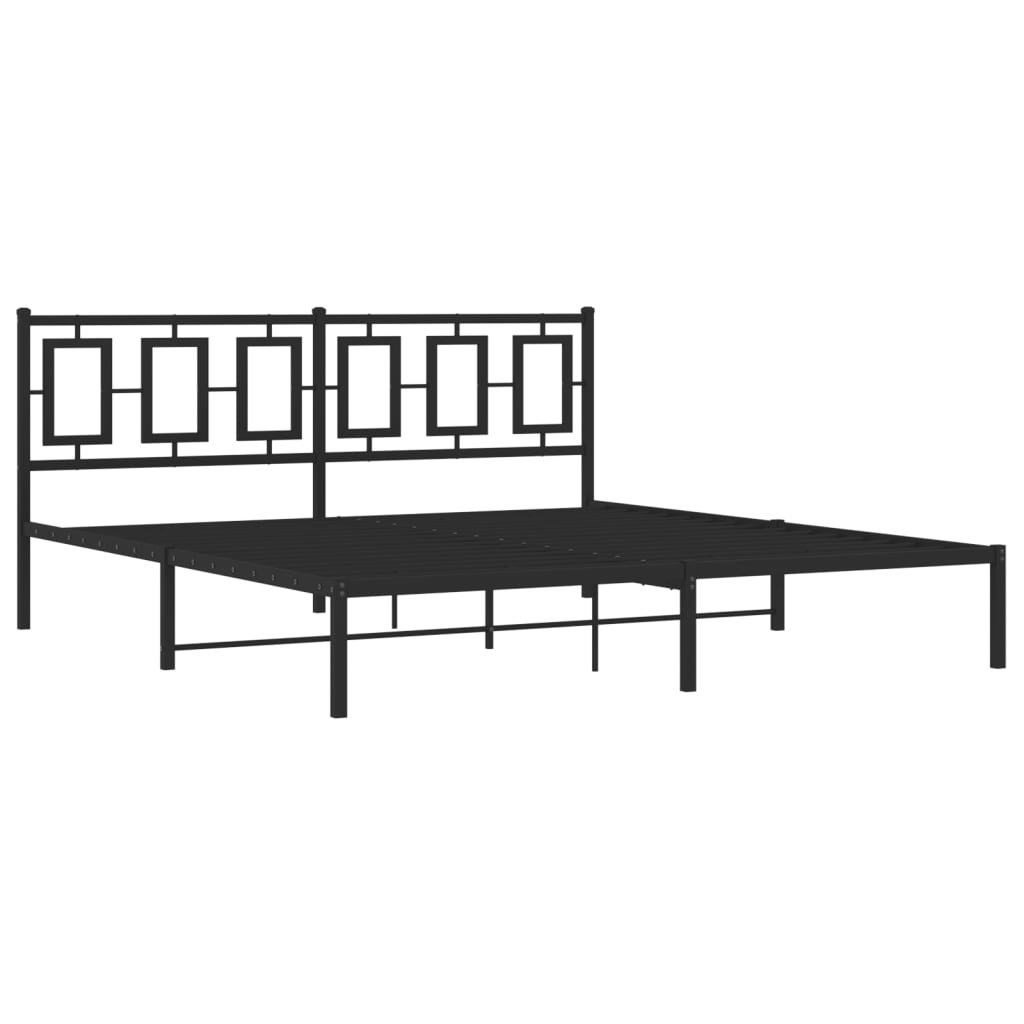 Estrutura de cama com cabeceira 183x213 cm metal preto