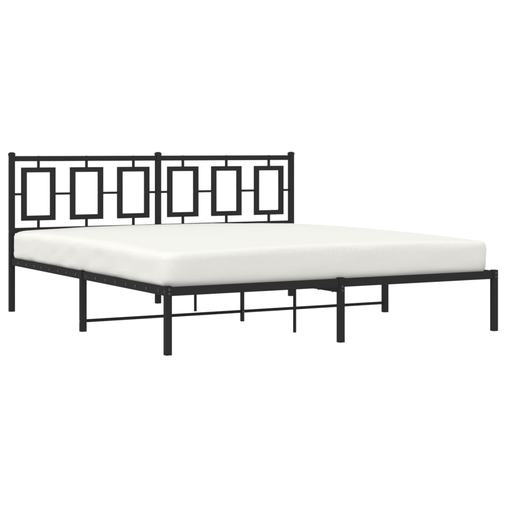 Estrutura de cama com cabeceira 183x213 cm metal preto