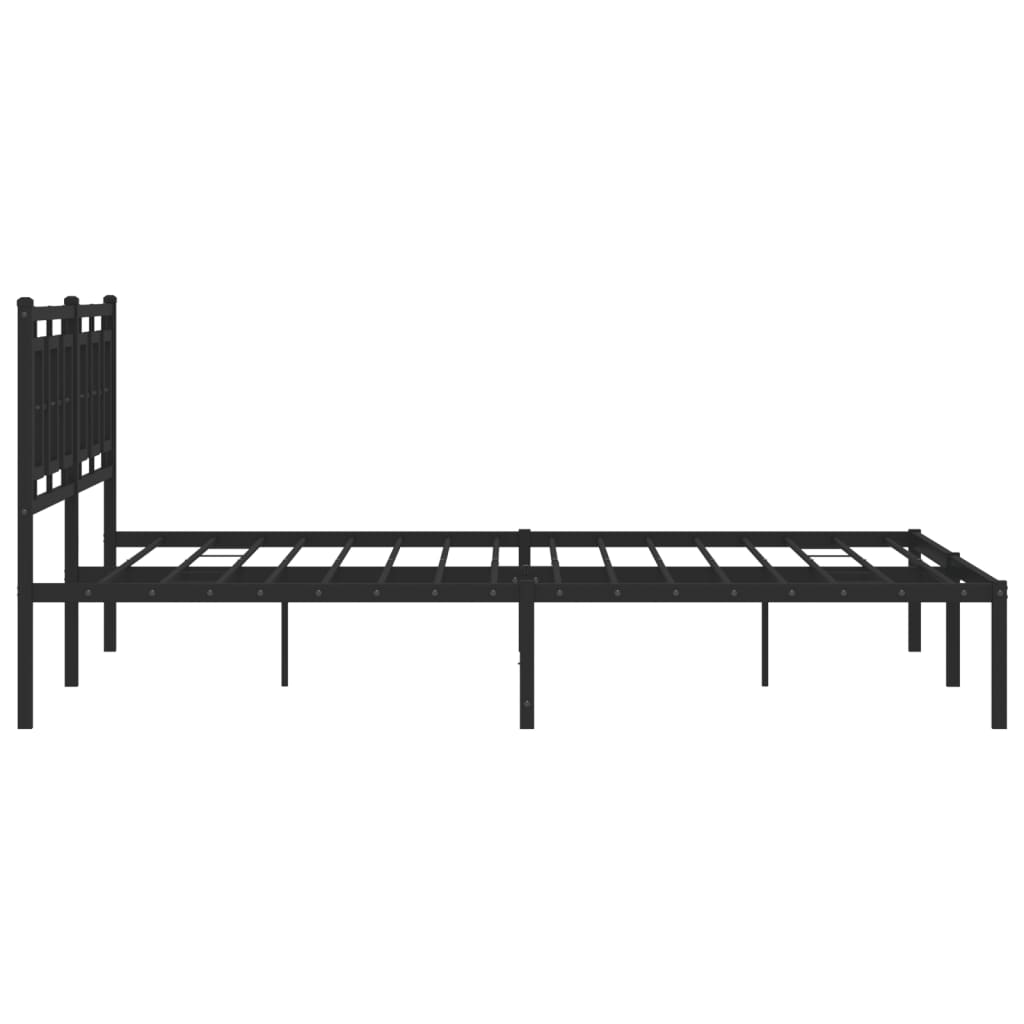 Estrutura de cama com cabeceira 183x213 cm metal preto