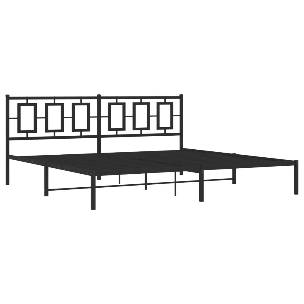 Estrutura de cama com cabeceira 193x203 cm metal preto