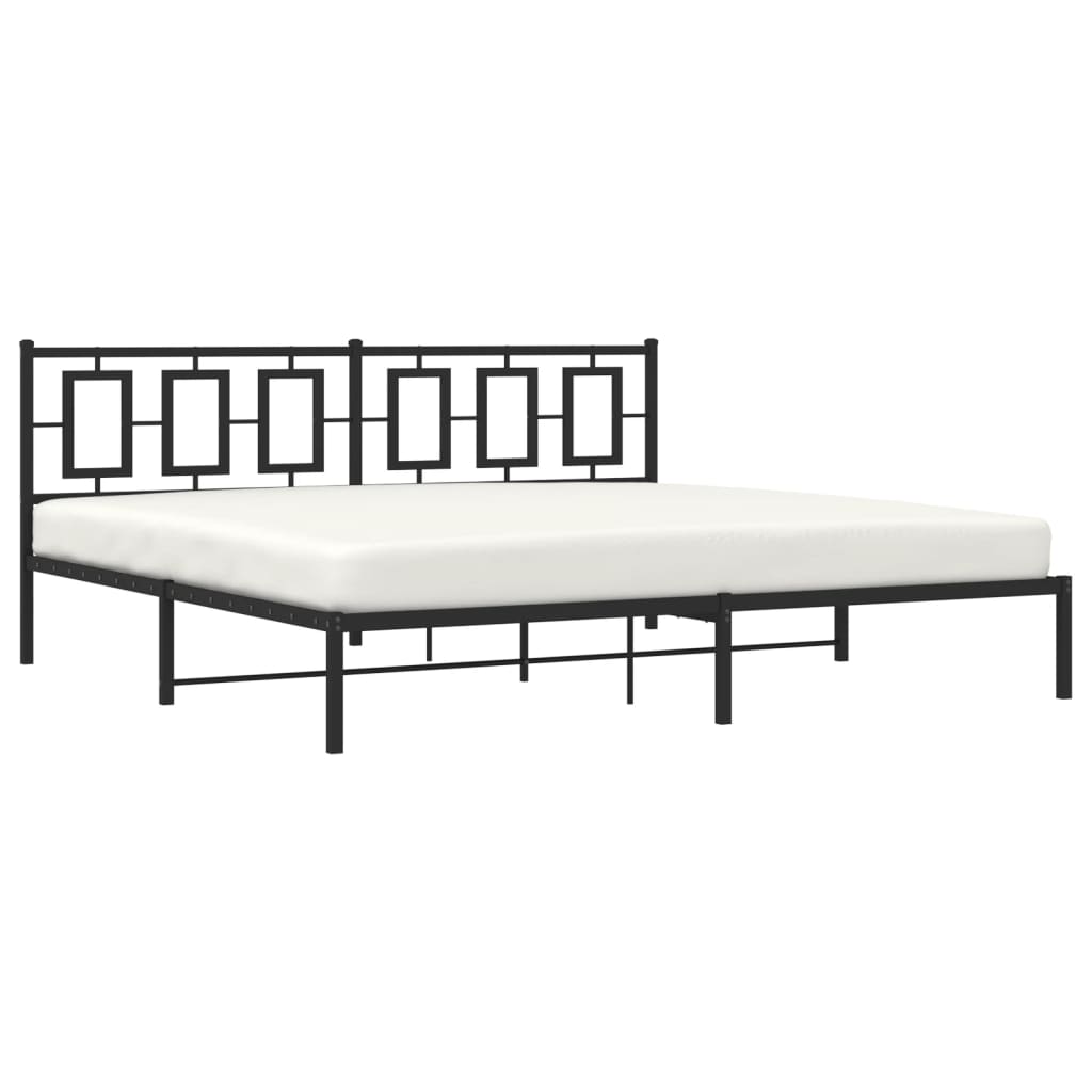 Estrutura de cama com cabeceira 193x203 cm metal preto