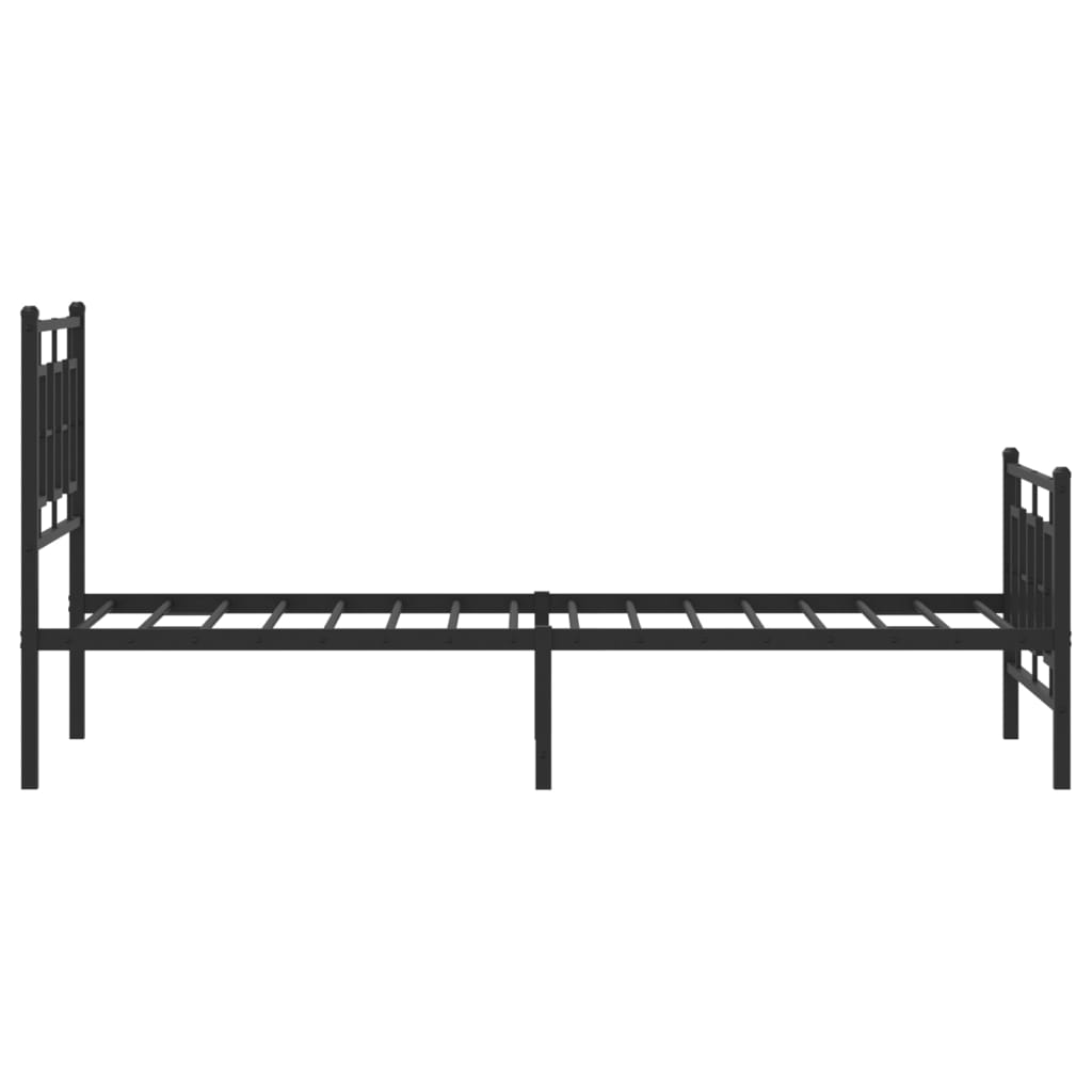 Estrutura de cama com cabeceira e pés 90x190 cm metal preto