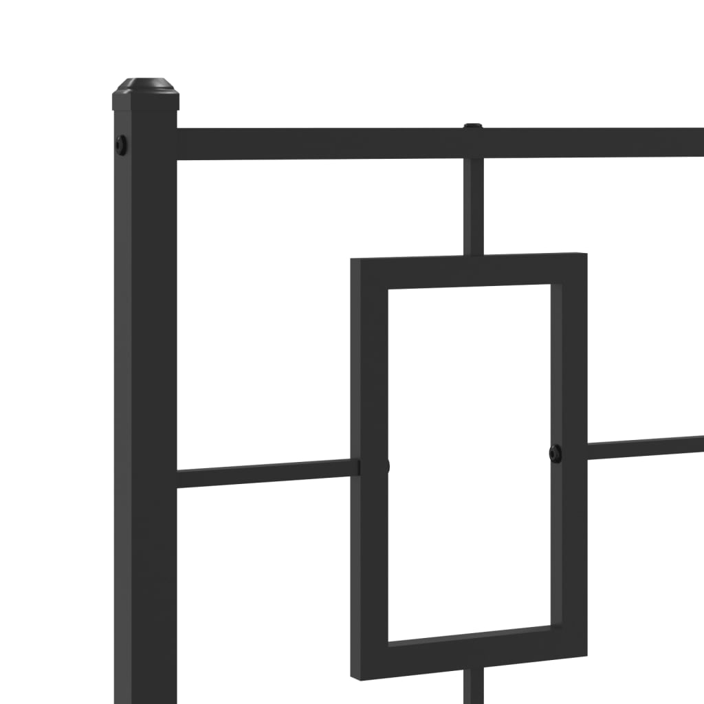 Estrutura de cama com cabeceira e pés 107x203 cm metal preto