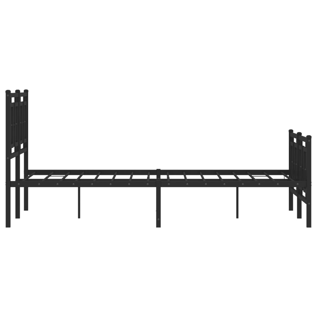 Estrutura de cama com cabeceira e pés 120x190 cm metal preto