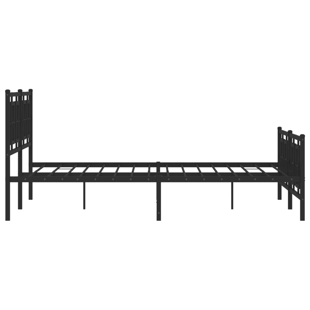 Estrutura de cama com cabeceira e pés 160x200 cm metal preto