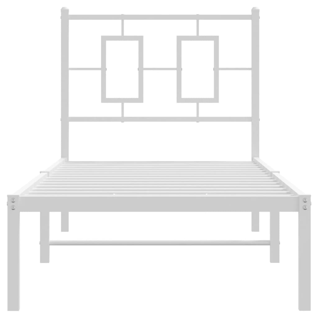 Estrutura de cama com cabeceira 80x200 cm metal branco