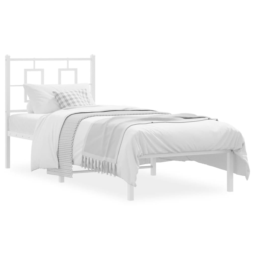 Estrutura de cama com cabeceira 80x200 cm metal branco