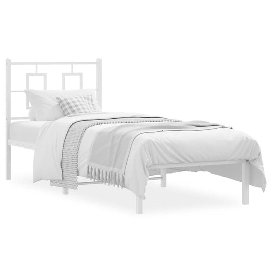 Estrutura de cama com cabeceira 80x200 cm metal branco