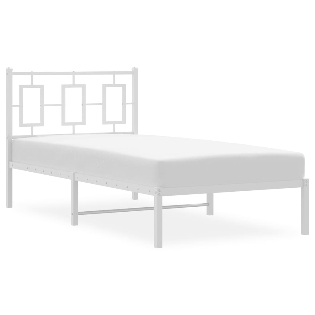 Estrutura de cama com cabeceira 90x190 cm metal branco