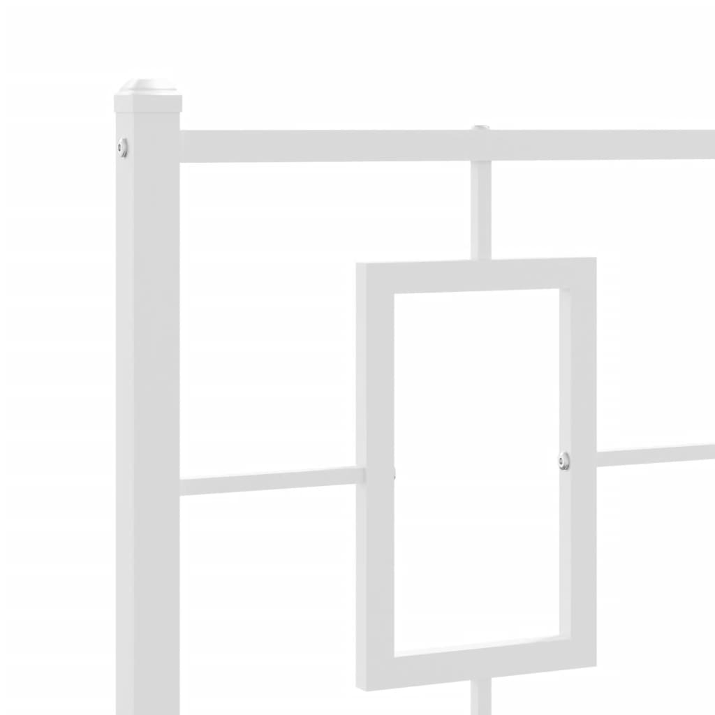 Estrutura de cama com cabeceira 90x190 cm metal branco