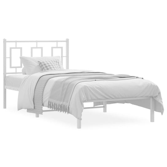 Estrutura de cama com cabeceira 90x190 cm metal branco