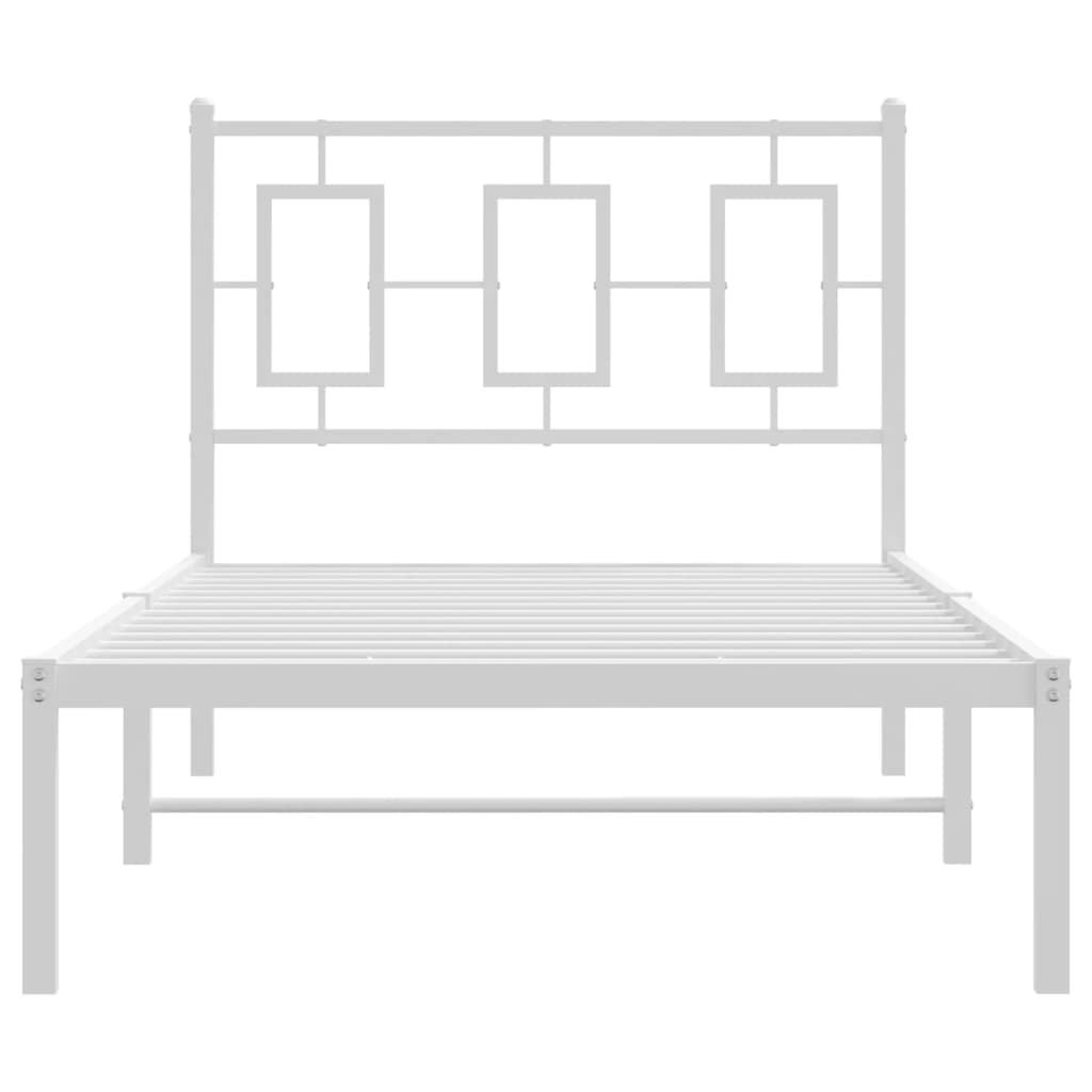 Estrutura de cama com cabeceira 90x200 cm metal branco