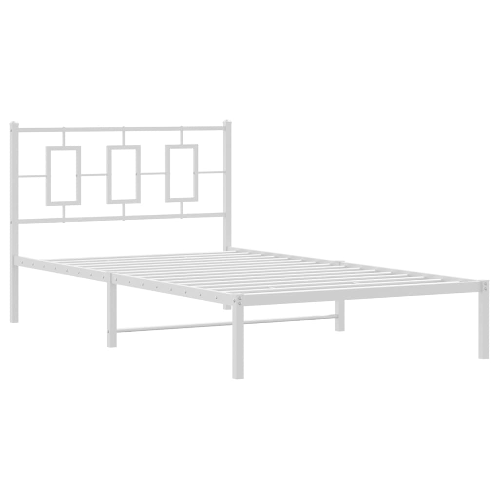 Estrutura de cama em metal com cabeceira 107x203 cm branco