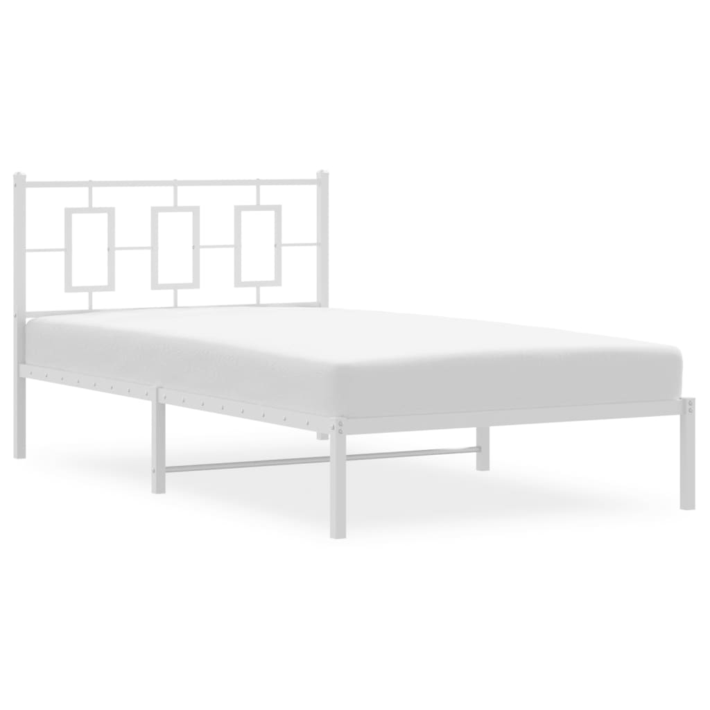 Estrutura de cama em metal com cabeceira 107x203 cm branco