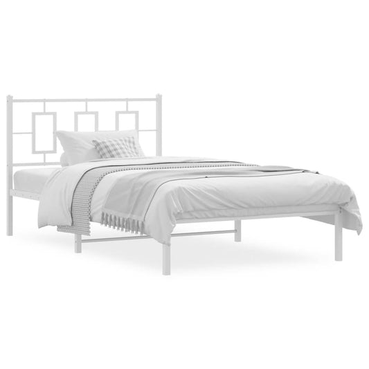 Estrutura de cama em metal com cabeceira 107x203 cm branco