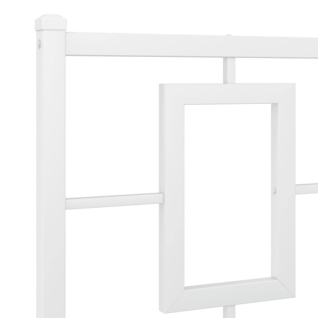 Estrutura de cama com cabeceira 120x190 cm metal branco