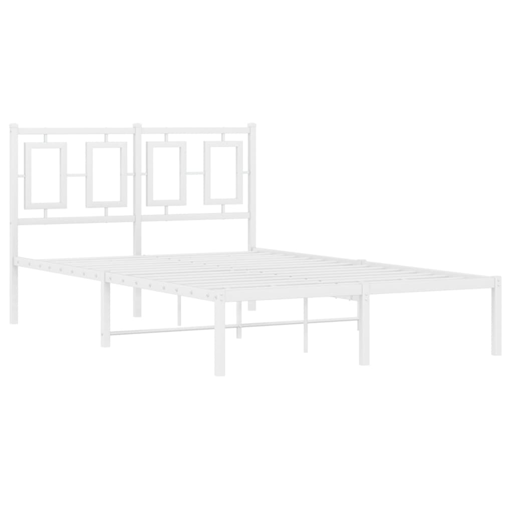 Estrutura de cama com cabeceira 120x200 cm metal branco