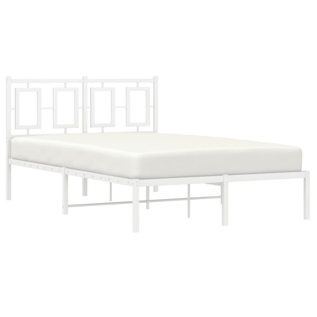 Estrutura de cama com cabeceira 120x200 cm metal branco