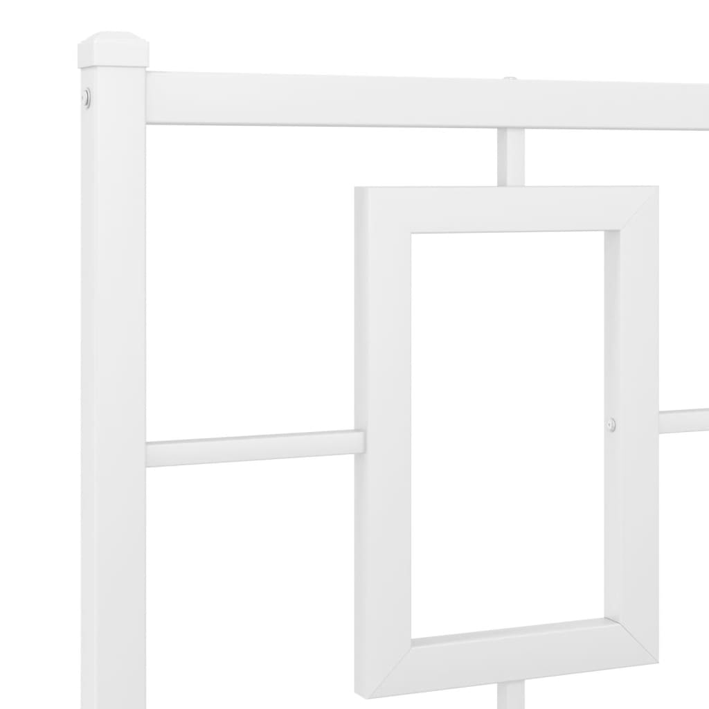 Estrutura de cama com cabeceira 135x190 cm metal branco