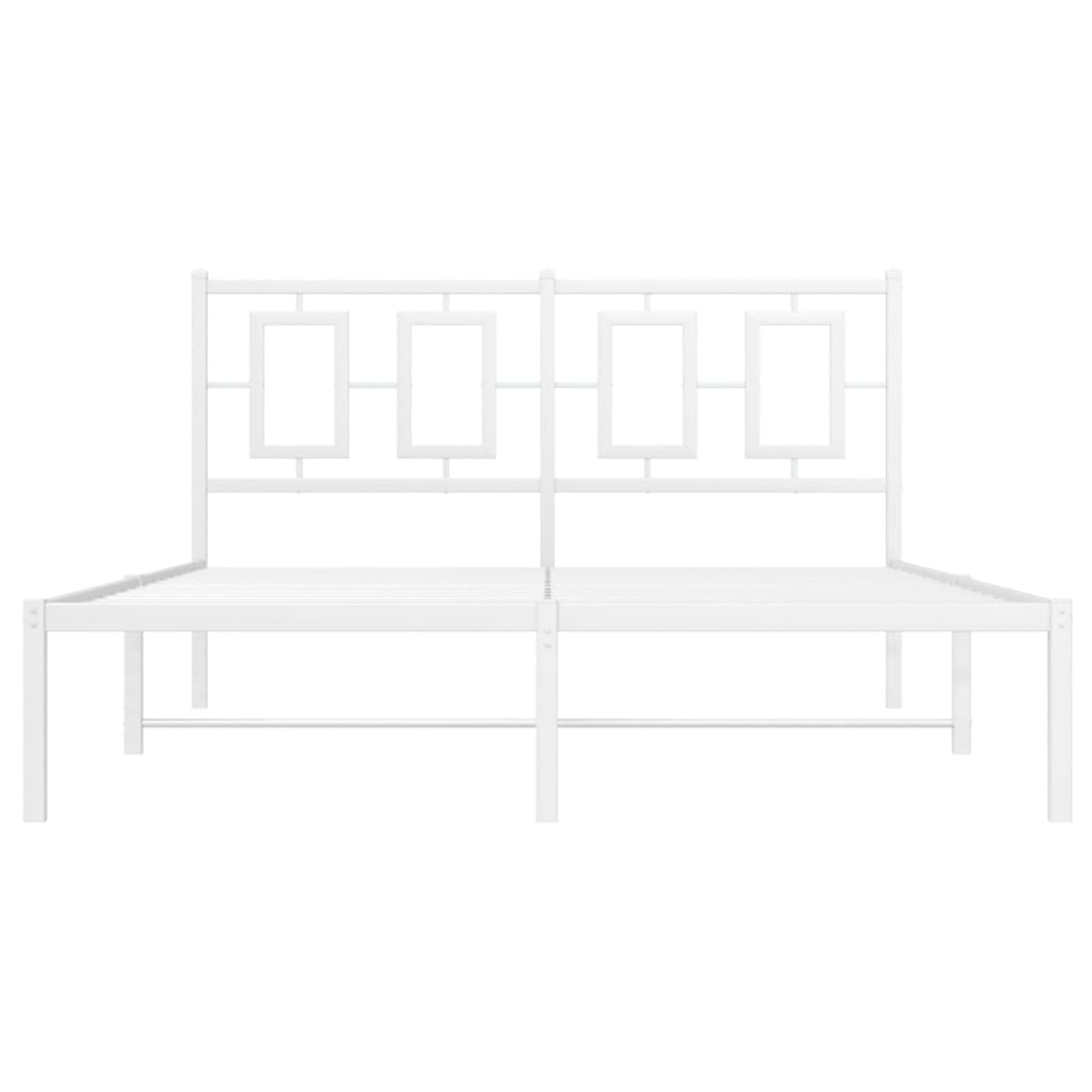 Estrutura de cama com cabeceira 140x190 cm metal branco