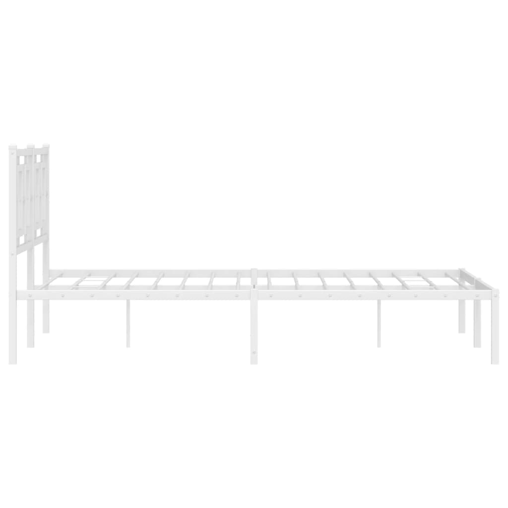 Estrutura de cama com cabeceira 140x190 cm metal branco