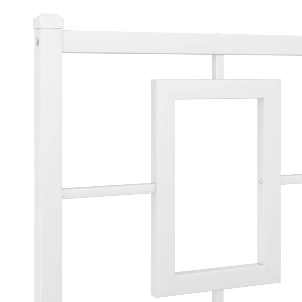 Estrutura de cama com cabeceira 140x190 cm metal branco