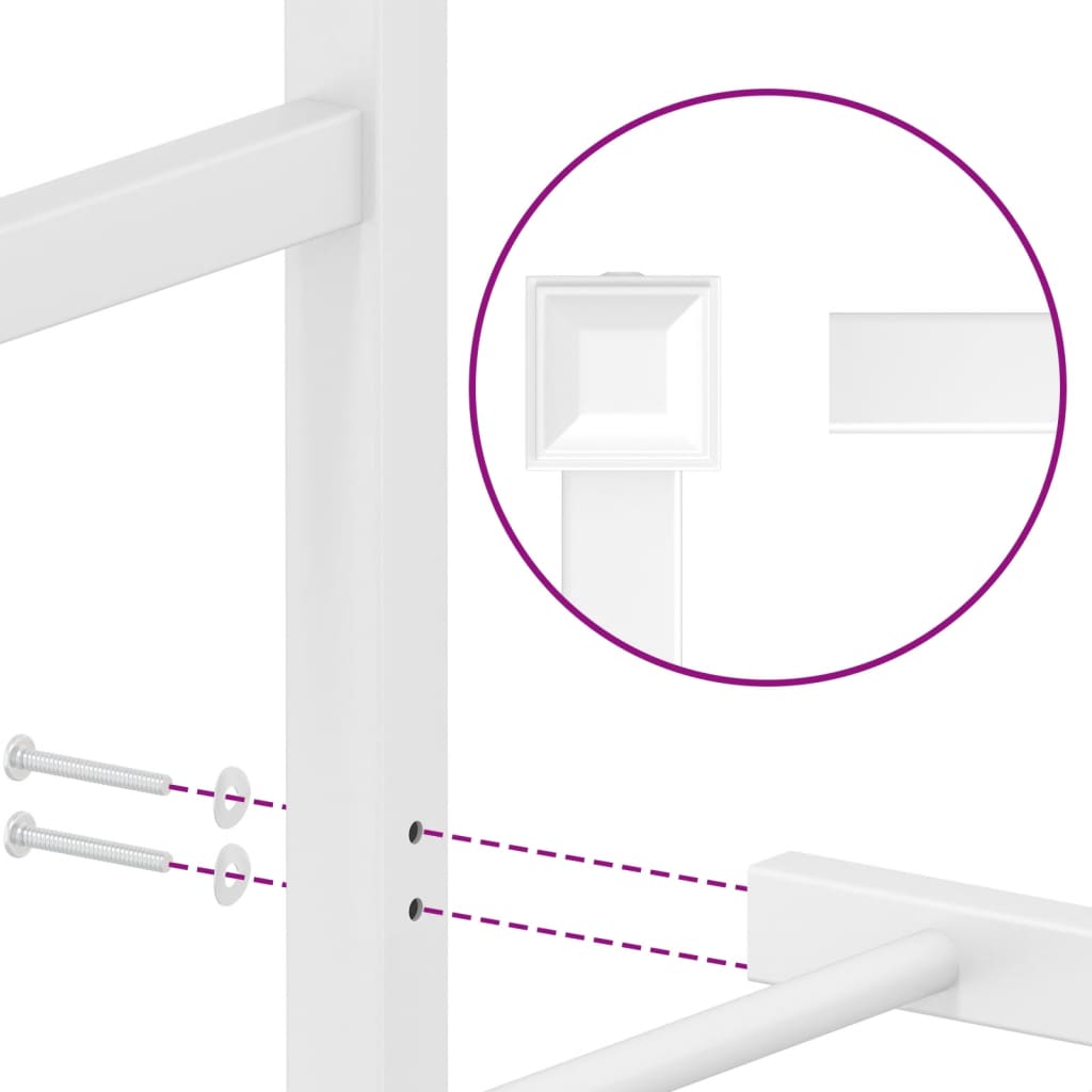 Estrutura de cama com cabeceira 140x190 cm metal branco