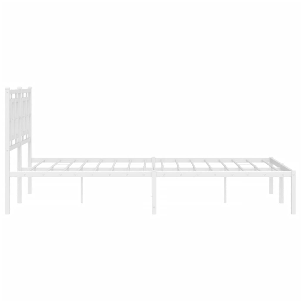 Estrutura de cama com cabeceira 150x200 cm metal branco