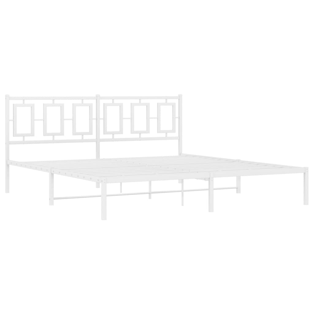 Estrutura de cama com cabeceira 180x200 cm metal branco