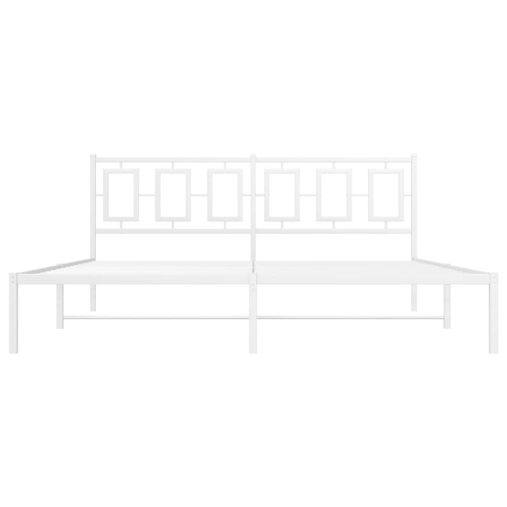 Estrutura de cama com cabeceira 180x200 cm metal branco