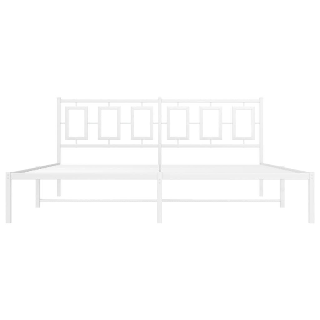 Estrutura de cama com cabeceira 183x213 cm metal branco