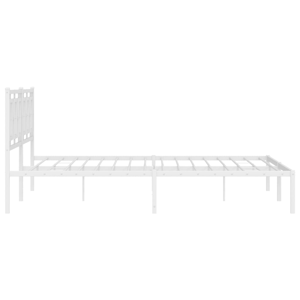 Estrutura de cama com cabeceira 183x213 cm metal branco