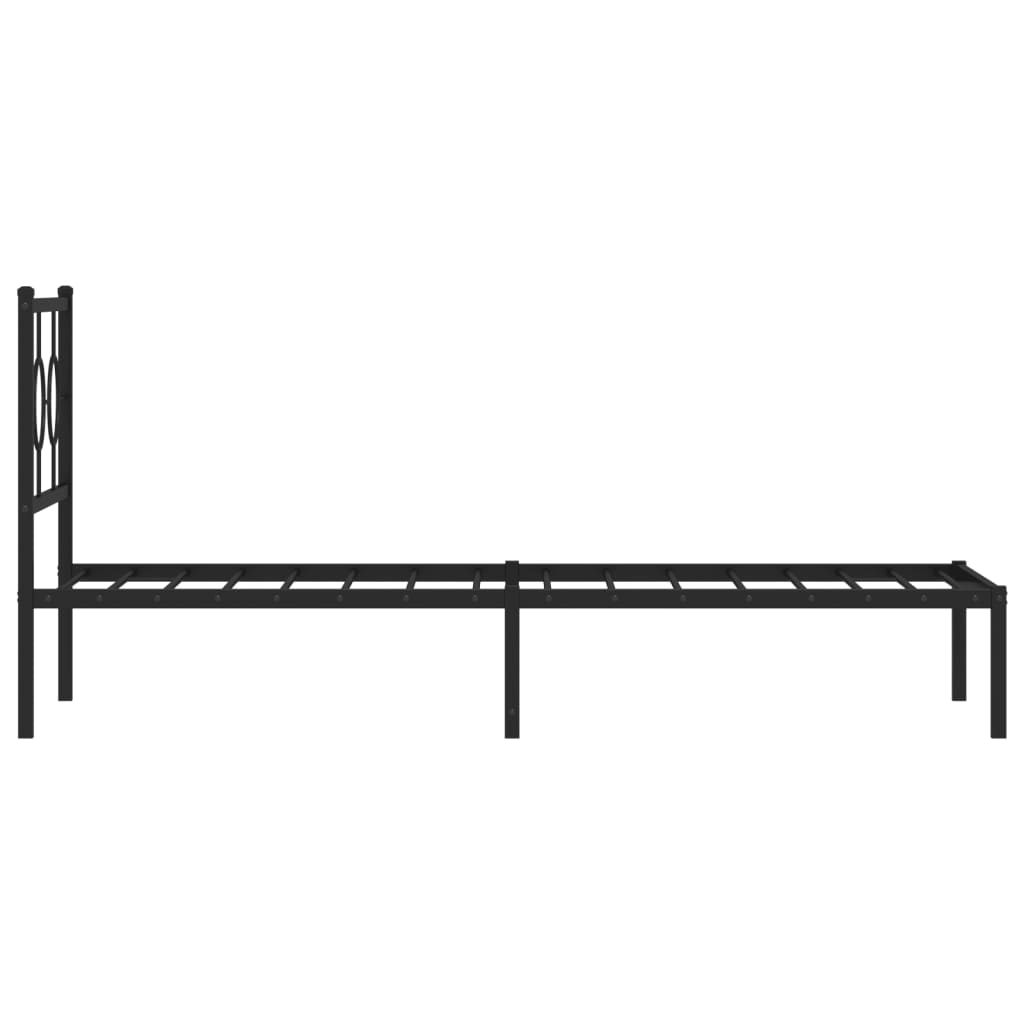 Estrutura de cama com cabeceira 80x200 cm metal preto