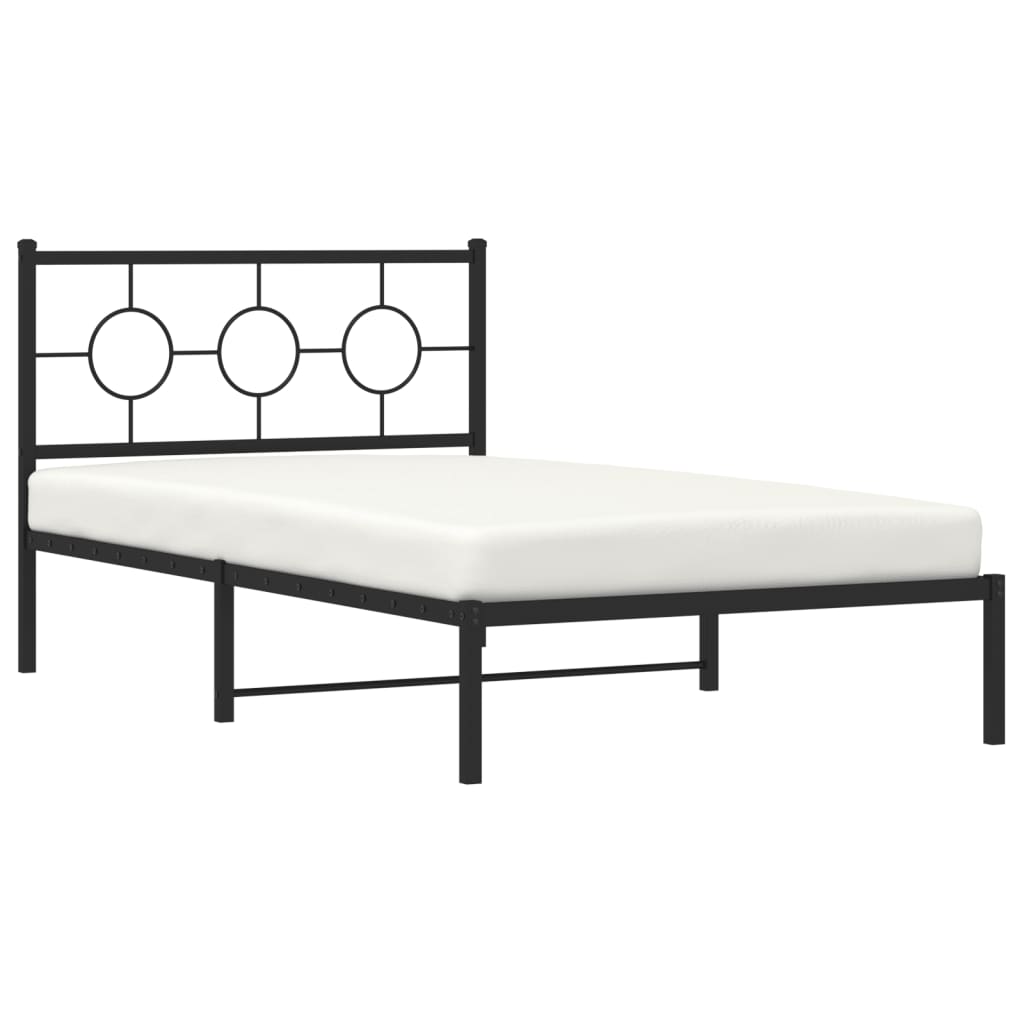 Estrutura de cama com cabeceira 107x203 cm metal preto