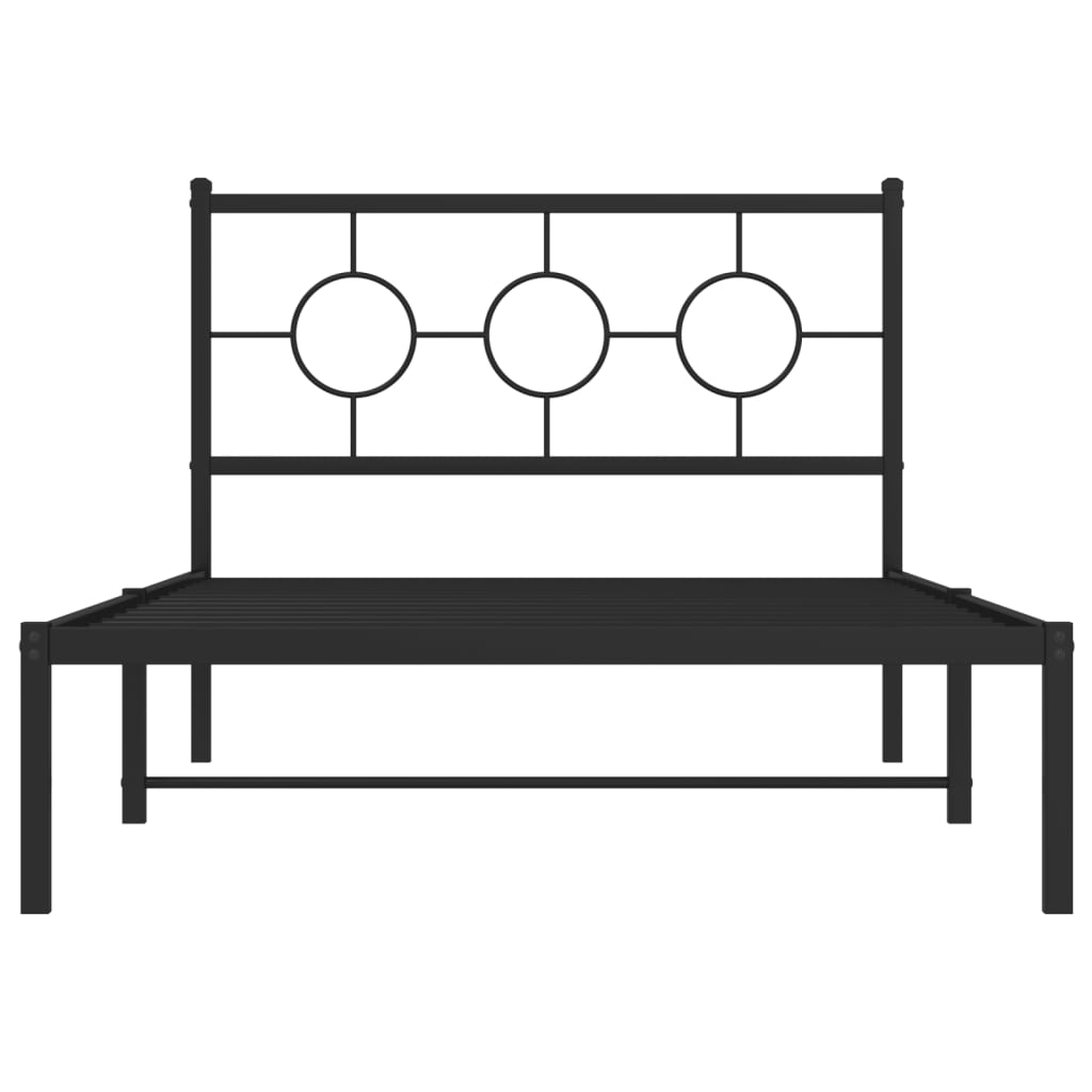 Estrutura de cama com cabeceira 107x203 cm metal preto