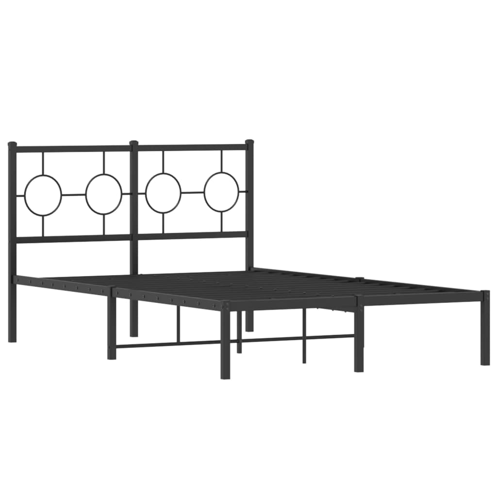 Estrutura de cama com cabeceira 120x190 cm metal preto