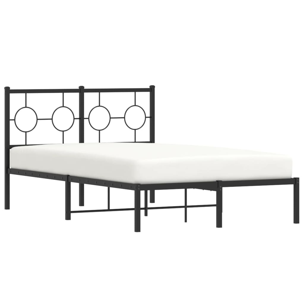 Estrutura de cama com cabeceira 120x200 cm metal preto