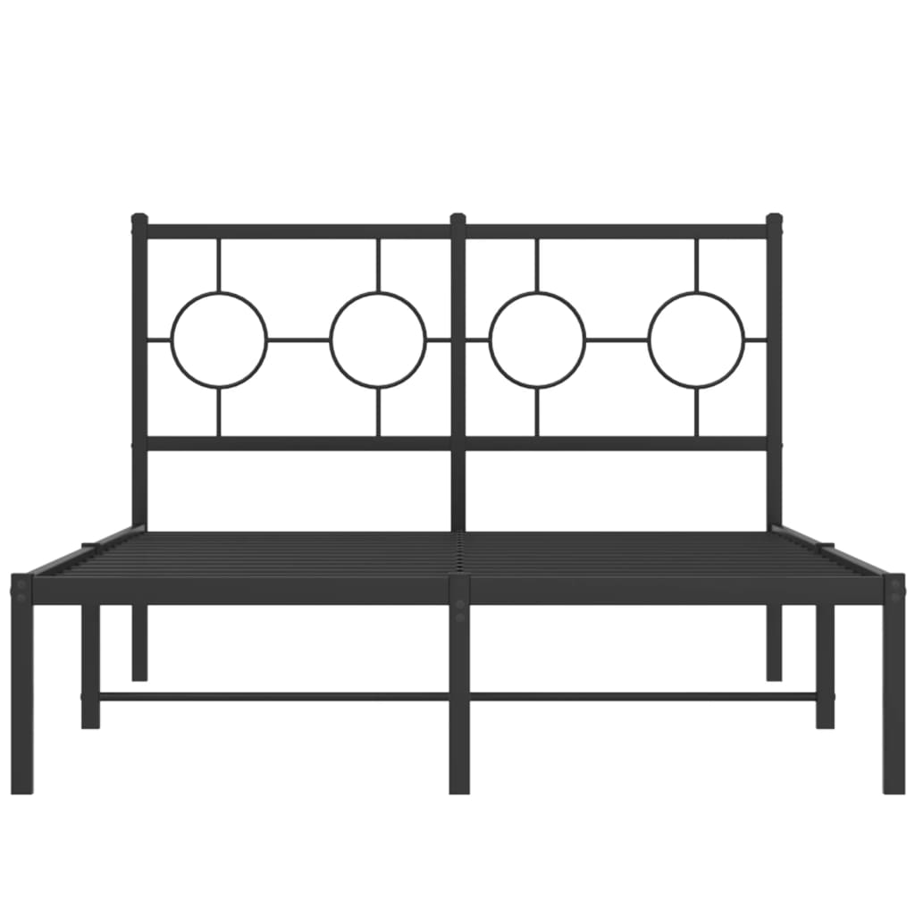 Estrutura de cama com cabeceira 120x200 cm metal preto