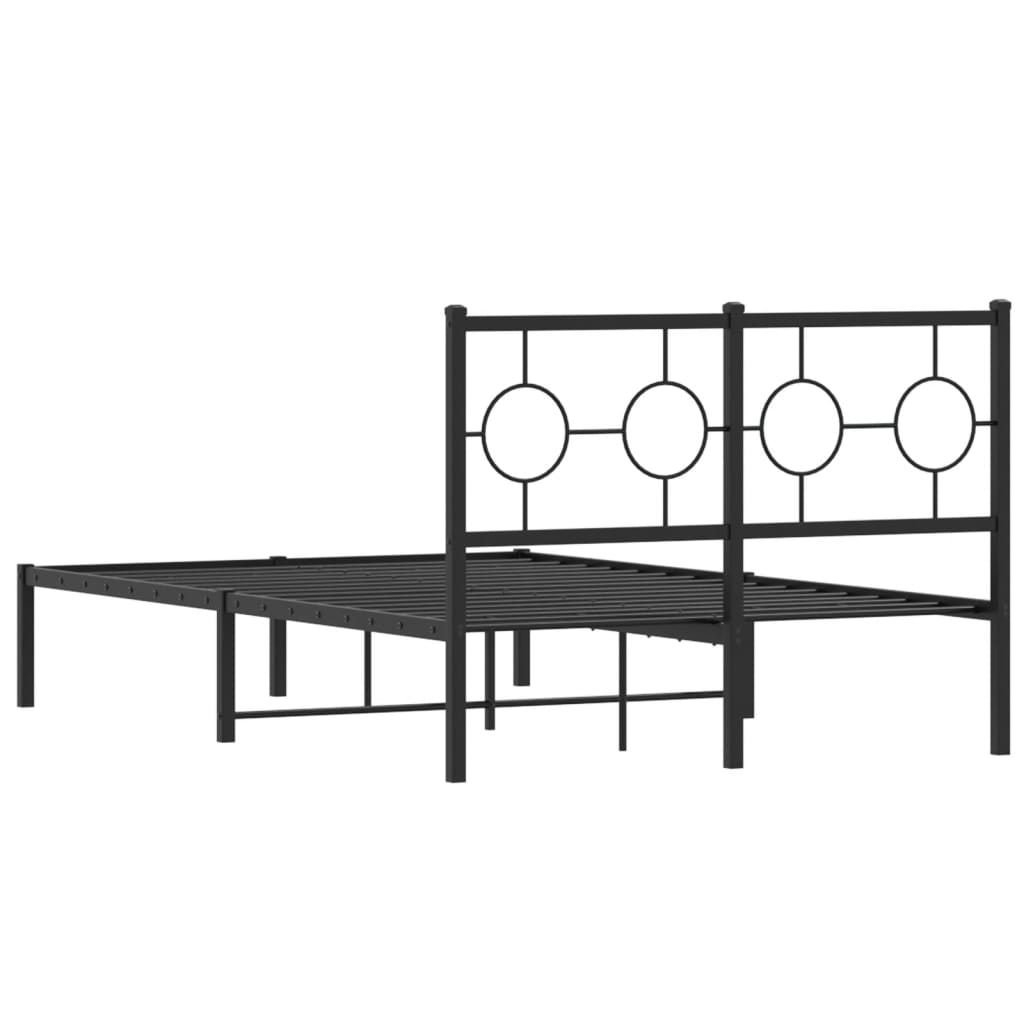 Estrutura de cama com cabeceira 120x200 cm metal preto