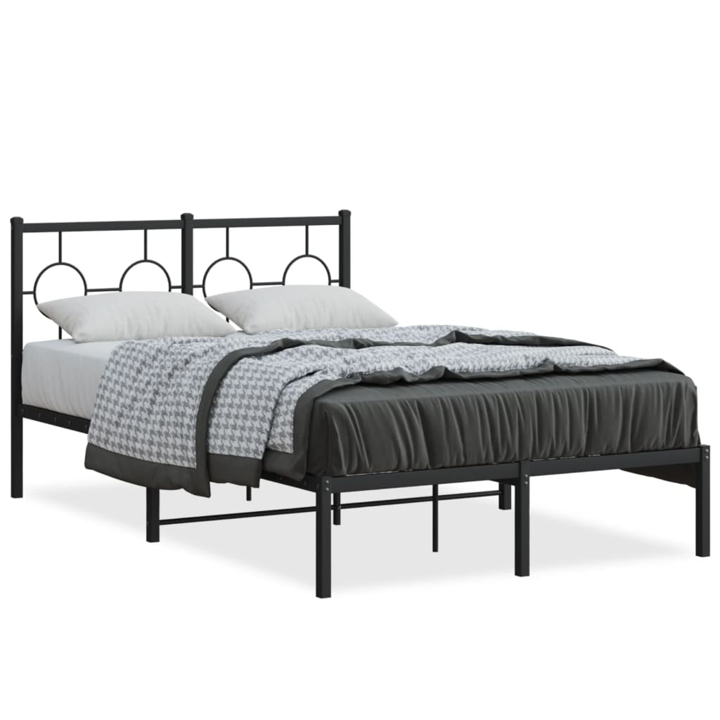 Estrutura de cama com cabeceira 120x200 cm metal preto