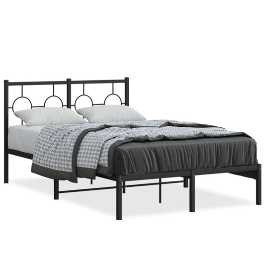 Estrutura de cama com cabeceira 120x200 cm metal preto