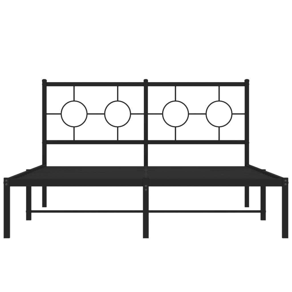 Estrutura de cama com cabeceira 140x190 cm metal preto