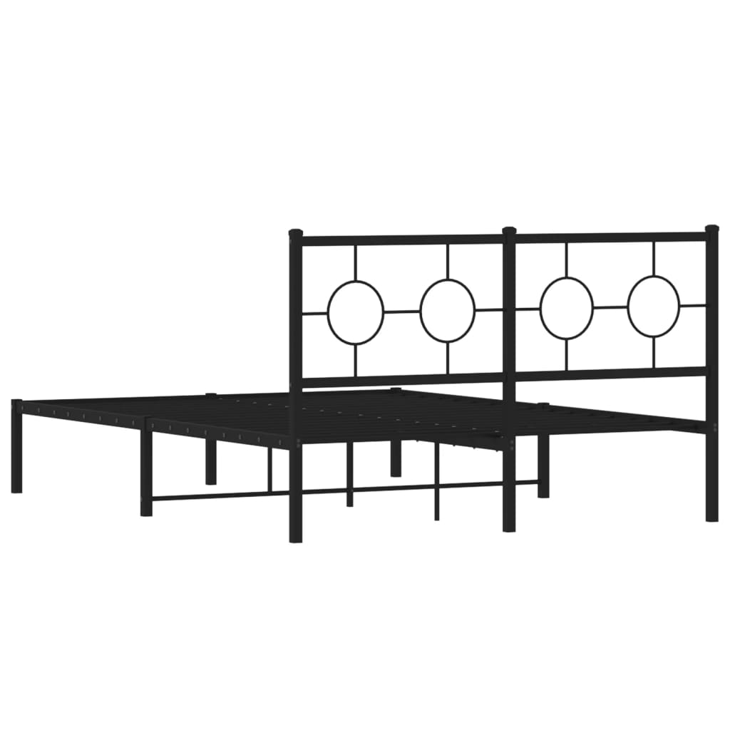 Estrutura de cama com cabeceira 140x190 cm metal preto