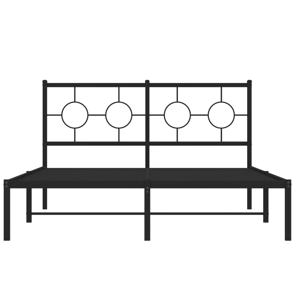 Estrutura de cama com cabeceira 140x200 cm metal preto