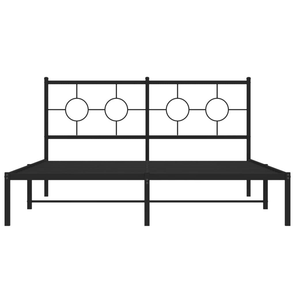 Estrutura de cama com cabeceira 160x200 cm metal preto